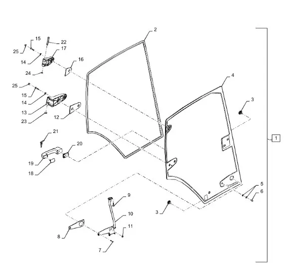 344730A2 - Стекло двери левой кабины TGT8./Mg.