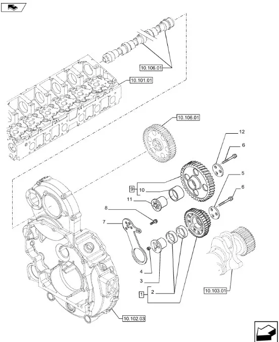 504127832 - Фланец шестерни ГРМ ДВС Cursor9 T8./Mg., CS, CSX, CX6/8, Axion9